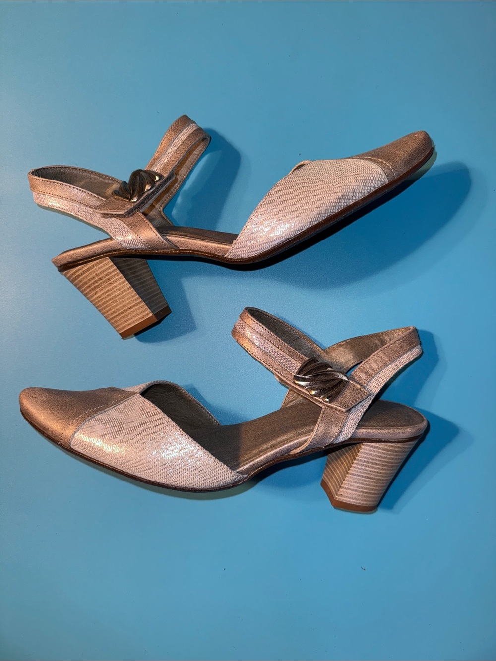 DORKING by Fluchos Silver Genuine Leather Heels Shoes Made in Spain
